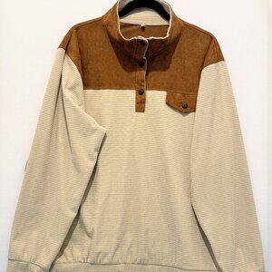 Mens Casual Lapel Collar Button Henley Shirt Pullover